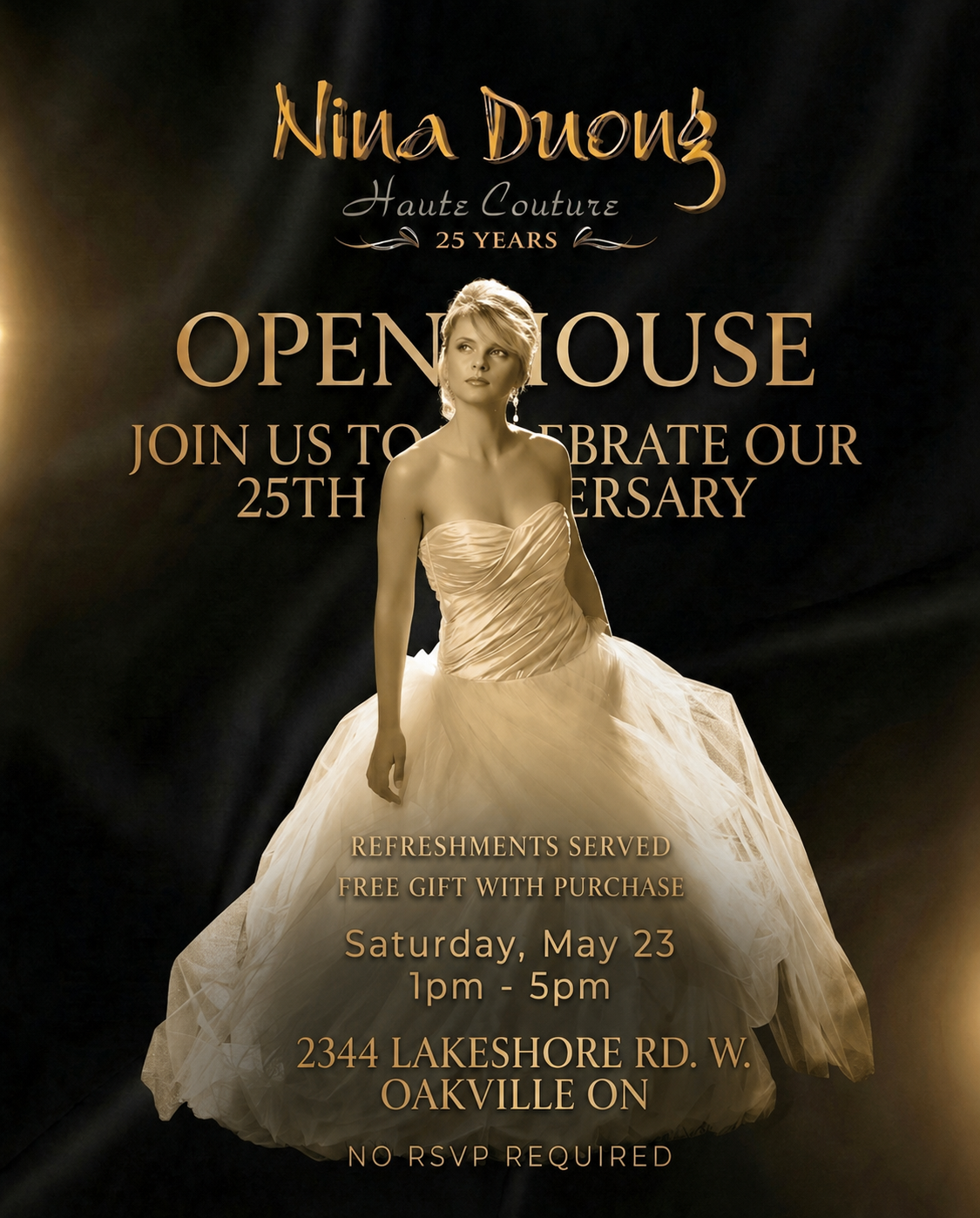 Open House invitation celebrating Nina Duong Haute Couture's 25th anniversary